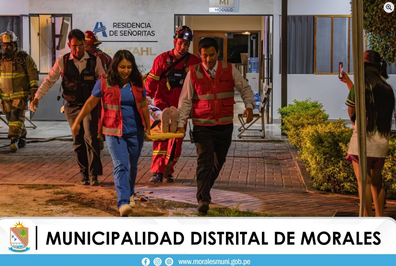 CON ÉXITO SE DESARROLLÓ TERCER SIMULACRO DE SISMO MULTIPELIGRO EN DISTRITO DE MORALES.